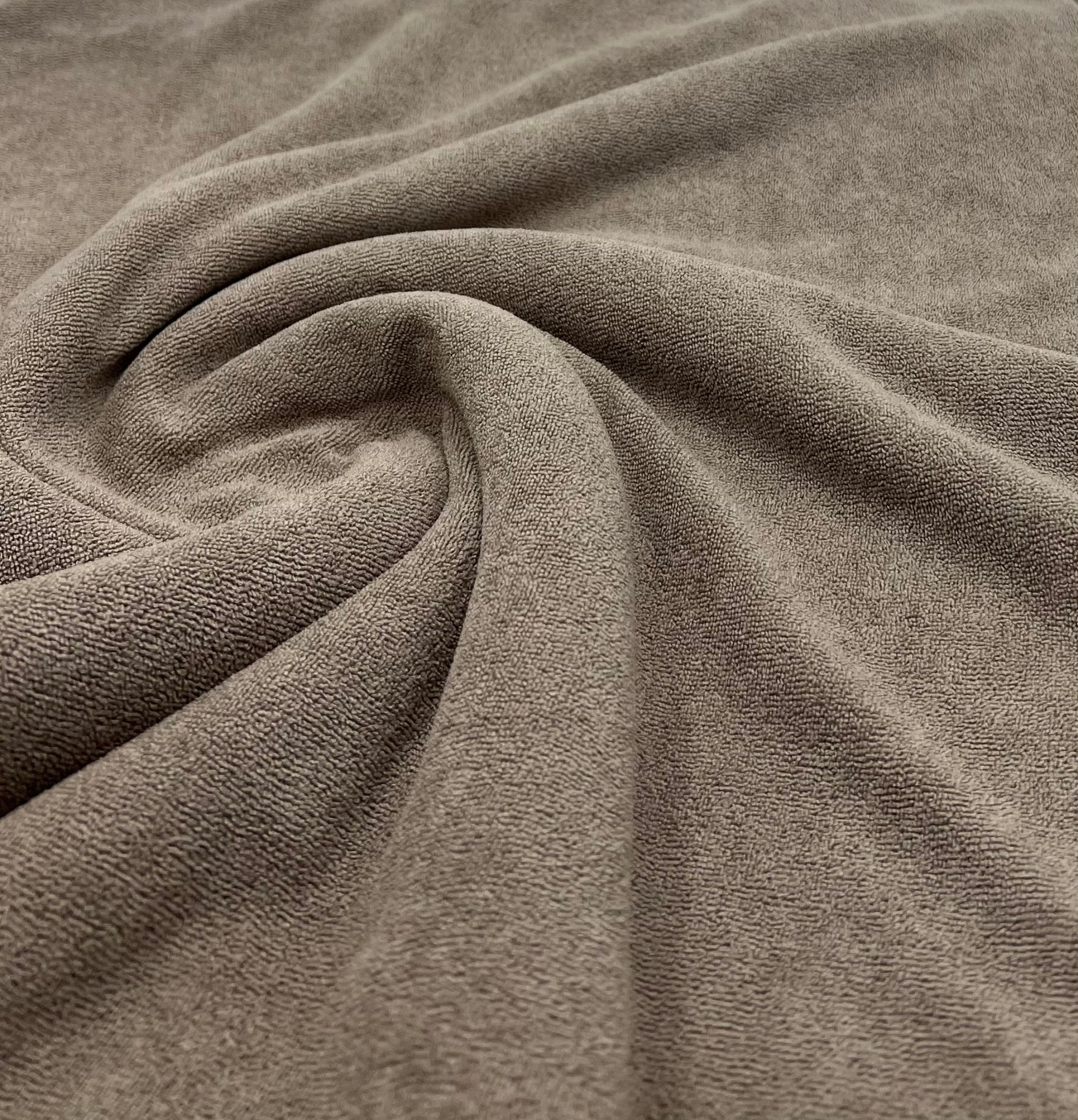 Mocha Terry Towelling Polyester Stretch Dress Craft Fabric - T9 Fabrics